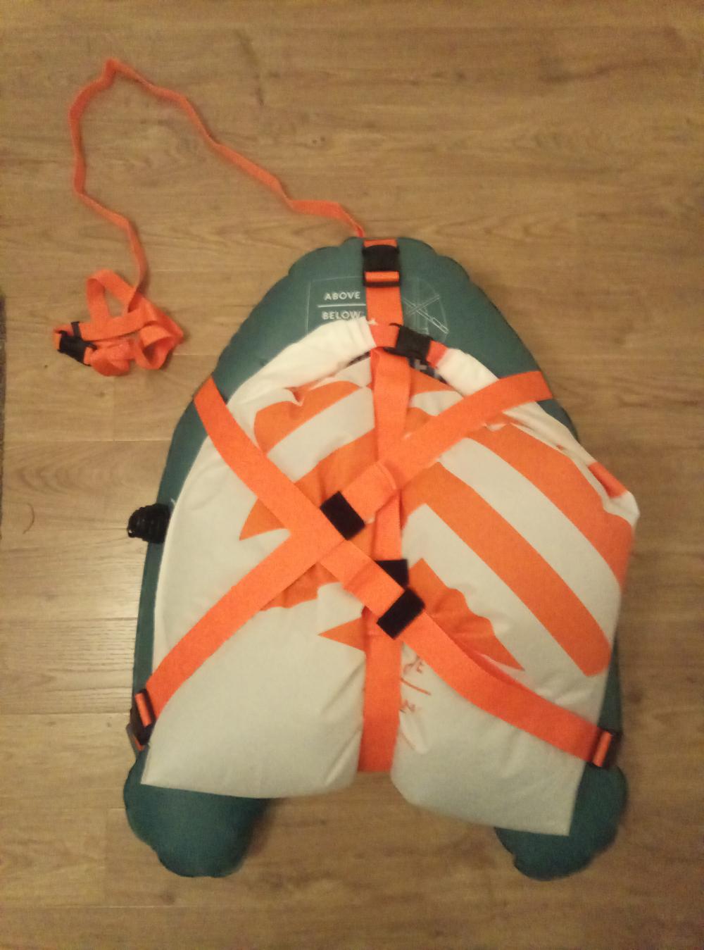 A ruckraft packed and ready for the swim leg