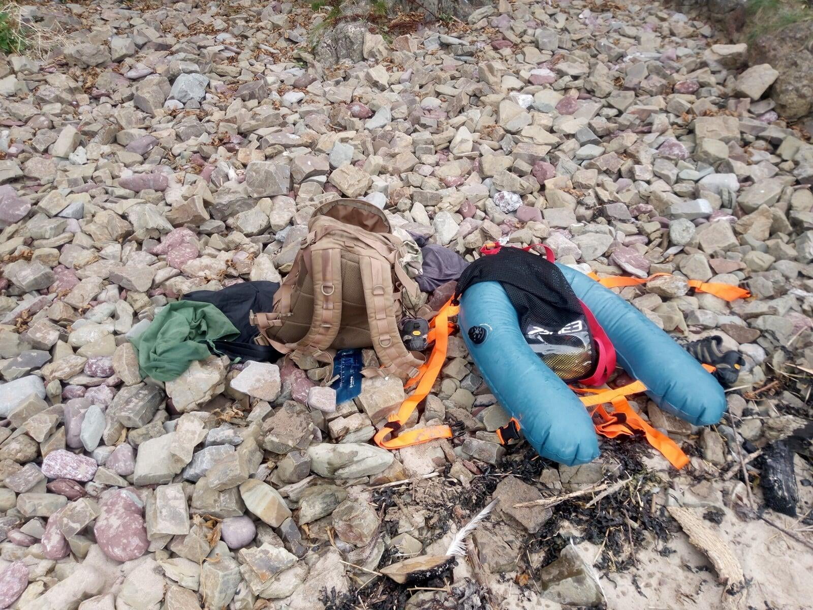 Swim hiking and bushcraft in Pembrokeshire