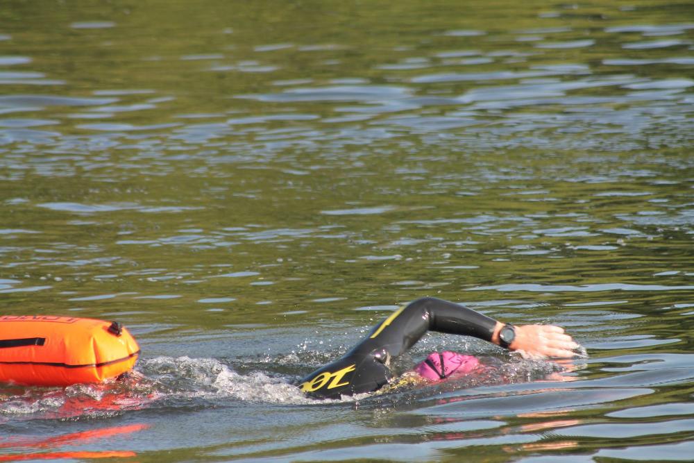 Open water swimmer doing front crawl