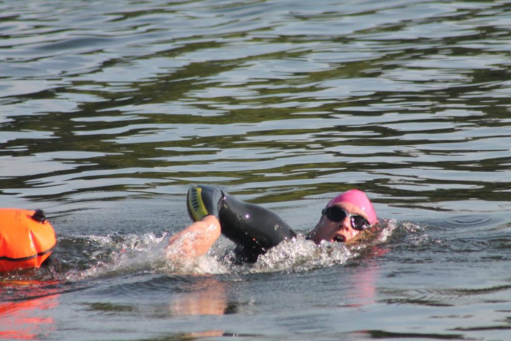 Open water swimming front crawl