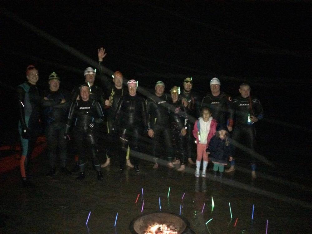 night sea swimming in Pembrokeshire