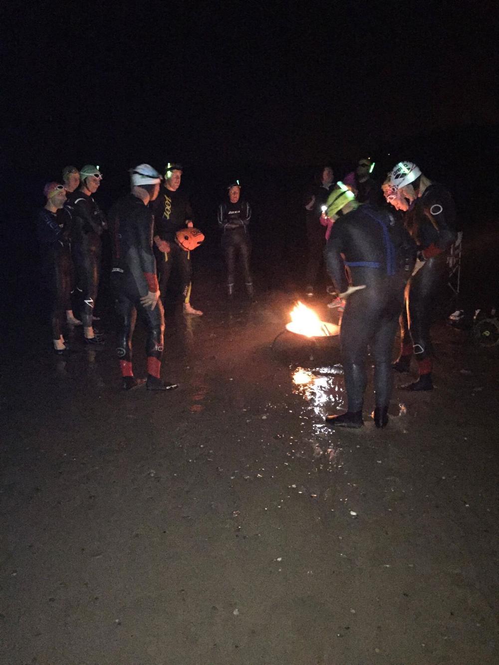 Sea swimming at night with Swim Pembrokeshire open water swimming