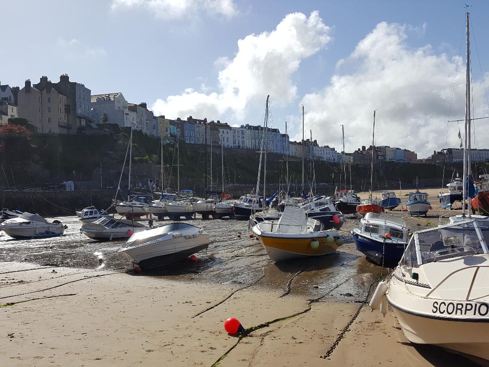 Sea swimming at Tenby, Wales UK