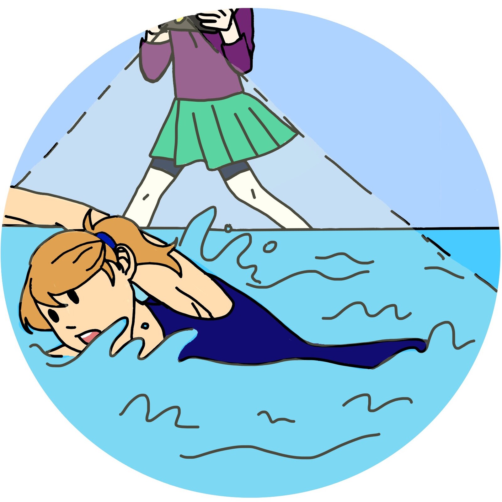 Filming yourself in a pool as part of a Wes Sea Swim online swim coaching course